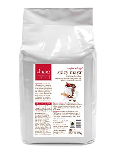 Chuao Chocolatier Spicy Maya Bulk Drinking Chocolate | Gourmet Hot Cocoa Artisan European No Preservatives Mexican Hot Chocolate | 5 lb Bag