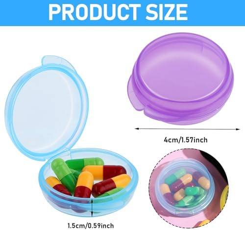 WY LIGHTING LEVEL 8pcs Small Pill Box Cute Portable Pill Case Travel Pills Organizer Box Medicine Dispenser Earplug Container Vitamin Holder Liver Oil Storage Case for Women Men Pocket Purse Briefcase