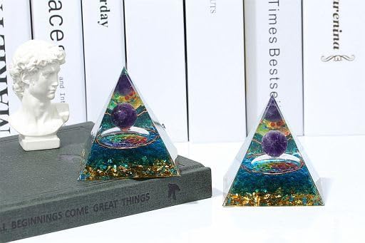 YATOJUZI 2.4" Healing Crystals Tower Green Aventurine Chakra Reiki Orgonite Gemstones for Attracts Lucky Positive Energy Wisdom Success Suit for Meditation Accessories Birthday Gifts for Women Men