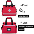 CURMIO First Aid Kits Bag Empty, Emergency Supplies Bag Medical Bag for Home Health Care and Trauma Kits, Red (Empty Bag Only)