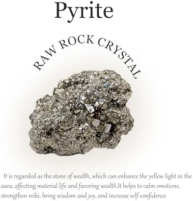 Apengshi Pyrite Raw Stones Natural Crystal and Healing Stones Rough Rocks Reiki Chakra Fountain Home Garden Decor Yoga Meditation DIY Stone 1.2-2''