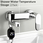 Shower Water Temperature Gauge - 2 Pack LED Digital Display Thermometer for Accurate Bathing Temperature Monitoring