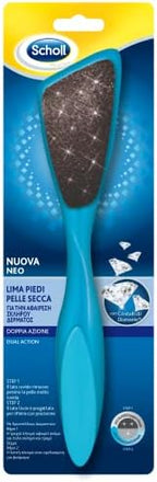 Scholl Diamond Crystal Double Action Foot File Abrasive Surface for Calluses and Corns, Smooth Surface to Finish, Non-Slip Grip