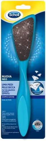 Scholl Diamond Crystal Double Action Foot File Abrasive Surface for Calluses and Corns, Smooth Surface to Finish, Non-Slip Grip