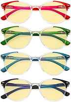 Eyekepper 4-pack Round Blue Light Blocking Glasses Women Yellow Tinted