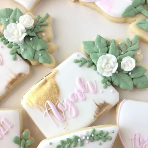 30 White Icing Flowers by Simply Sucré | Small Edible Sugar Roses | Wedding Cake Decorations & Favors | Royal Icing Flowers