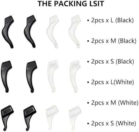 6 18Pairs 3 Different Sizes Silicone Eyeglass Ear Grips