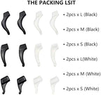 3 Different Sizes Silicone Eyeglass Ear Grips - Anti-Slip Holder Hooks for Sports,