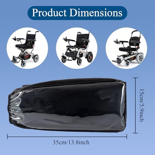 Power Wheelchair Joystick Cover - Waterproof & Dustproof Control Protector (13.8"x5.9") with Clear PVC Window, Arm Joystick Shield with Adjustable Strap - Universal Electric Wheelchair Accessories