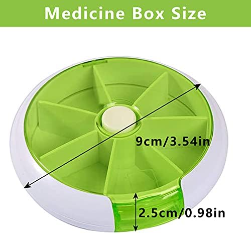 Pill Organizer Weekly,INVODA Pill Case 7 Day 3 Times Medicine Pill Dispenser,Push Button Rotate Pill Planner with 7 Compartments