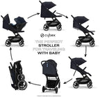 CYBEX Beezy 2 Compact and Lightweight Travel Stroller - Compatible with CYBEX Car Seats, Dark Blue