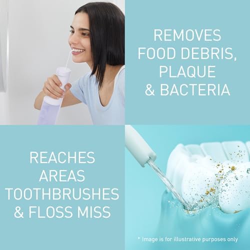 Panasonic 300 Series EW-DJ26-V303 Ultrasonic Dental Water Pulser, Oral Irrigator, 200ml, IPX7, 2 Standard Tips, 5 Pressure Settings, Travel Accessory, Purple
