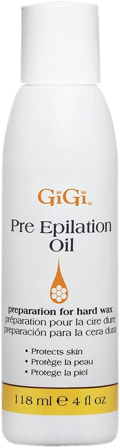GiGi Pre Wax Epilation Oil for Hair Removal - Soothing Soybean & Grape Seed Oils, Pre-Waxing Skin Prep, 4 fl oz