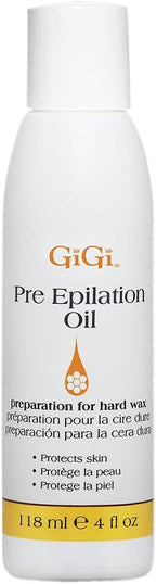 GiGi Pre Wax Epilation Oil for Hair Removal - Soothing Soybean & Grape Seed Oils, Pre-Waxing Skin Prep, 4 fl oz