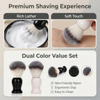 2Pcs Shaving Brushes For Men by Echolly-Super Strong NO Shedding Bristle Shave Brushes for Men-Smooth Acrylic Handle Legacy Shave Brush-Rich and Fast Lather Shaving Cream Brush