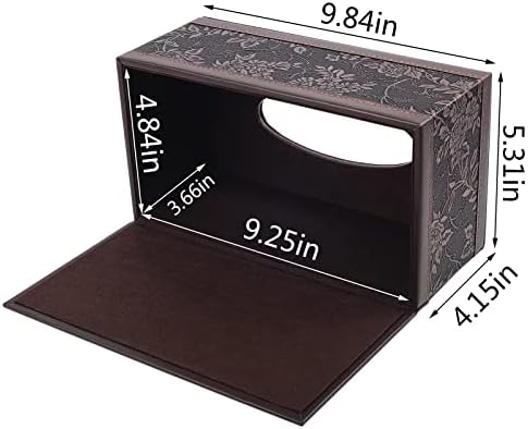 Antique PU Leather Tissue Box Holder Cover Rectangular Napkin Case Dispenser,Home Office Car Tissue Holder with Magnetic Bottom,Facial Tissue Organizer (Retro)