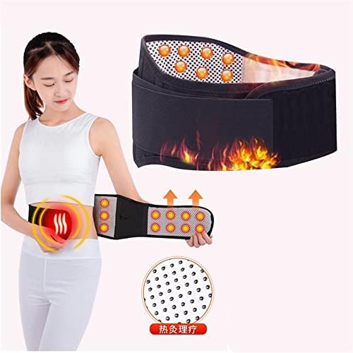 Tourmaline Self Heating Magnetic Therapy Back Waist Support Belt Adjustable Lumbar Decompression Belt Men Women Pain Relief Brace Massage Waist Band (Color : Black, Size : M) (Black L)