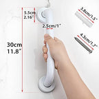 Sumnacon 12 Inch Anti-Slip Grip Bath Grab Bar - Sturdy Stainless Steel Shower Handle with Screws, Safety Handicap Shower Bar for Bathtub Toilet Bathroom Kitchen Stairway Handrail, White