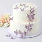 48PCS Wafer Paper Butterfly Cake Toppers YOcity Edible Butterflies for Cake Decorations Purple Butterfly Cupcake Toppers for Birthday Party Wedding Food Decorations (Purple)