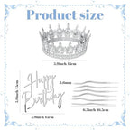 Highergo 8 Pcs Queen Crown Cake Topper Silver Rhinestone Crystal Tiara Birthday Cake Decoration for Women Princess Queen Wedding Party Photo Props