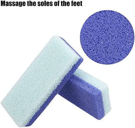 VOCOSTE 4 Pcs Foot Care Exfoliating Scrub Stone, Double Sided Fine and Coarse Pumice Stone, Foot File, Blue