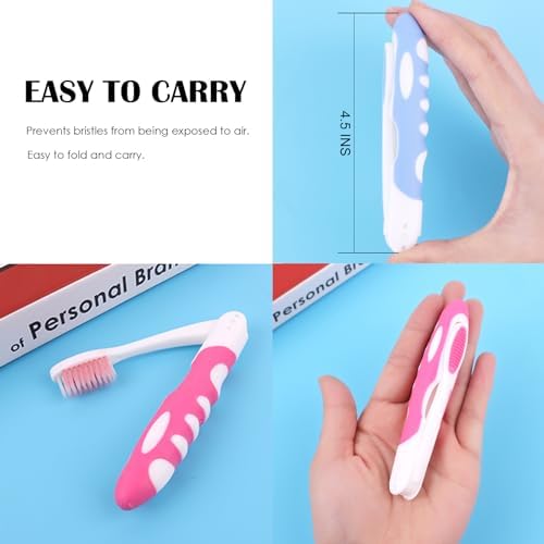EasyHonor 12 Pack Bulk Travel Toothbrush with Folding Portable Design and Soft Bristles, for Camping, Hiking, Travel, School
