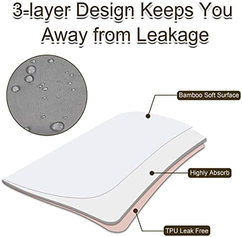 Large Bamboo Wearable Incontinence Bed Pads Washable - Adult Diaper Skirt for Highly Absorbency - Washable Bed Mats for Bedwetting - Reusable Incontinence Bed Mattress Mats for Adults,Dog,Kids