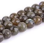 GEM-Inside Labradorite Gemstone Loose Beads Natural 12mm Round Faceted Crystal Energy Stone Power for Jewelry Making 15"