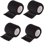4 Rolls Tattoo Grip Cover Wrap Disposable Cohesive Tattoo Grip Tape Wrap Self Adhesive Sports Bandage Wrap Elastic Tattoo Grip Tape Tube for Tattoo Machine Tattoo Grip Accessories, Black