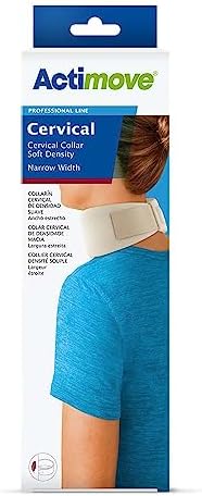 Actimove Professional Cervical Soft Density | Soft Foam Neck Brace for Sleeping - Relieves Neck Pain & Spine Pressure, Neck Collar Brace Support After Whiplash or Injury | White, Narrow, Medium