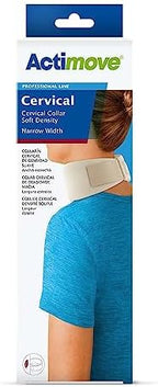 Actimove Professional Cervical Soft Density | Soft Foam Neck Brace for Sleeping - Relieves Neck Pain & Spine Pressure, Neck Collar Brace Support After Whiplash or Injury | White, Narrow, Medium