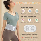 CUEHEAT Heated Waist Belt - Cordless Heating Pad for Lower Back Pain Relief,FSA Eligible HSA, Electrical Heating and Massage, Rechargeable Battery Powered (Gray, Waistline 29-57 inch)