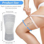 Bamboo Knee Compression Sleeve, Elastic Knee Brace for Men and Women, Knees Support for Running, Gym, Arthritis, Non Slip Compression Knees Sleeve for Swelling Breathable, Gray, Large
