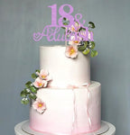 18 & Adult-ish Cake Topper - Purple Glitter Funny 18th Birthday Cake Decorating Supplies for Girls, Cheers to 18 Years Decor for 18 Adult Milestone Party Photo Booth Props