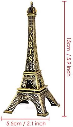 DS. DISTINCTIVE STYLE Eiffel Tower Model Eiffel Tower Metallic Statue Eiffel Tower Figurine for Souvenirs, Bronze (6inch)