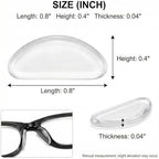 30 Pairs Glasses Nose Pads, D-Shaped Silicone Anti-Slip Nose Pad Stickers for Eyeglasses & Sunglasses, Soft Adhesive Nose Pieces, 15 Clear + 15 Black, 0.8" x 0.4" x 0.04"