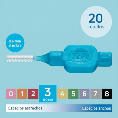 TePe Interdental Brushes Original | Size 5-0.8mm | 1 Pack of 20 Brushes (0.6 mm, Blue)