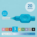 TePe Interdental Brushes Original | Size 5-0.8mm | 1 Pack of 20 Brushes (0.6 mm, Blue)