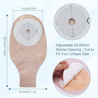 Colostomy Bags, Ostomy Supplies 10 pcs One Piece Ostomy Drainable Pouches Clip Closure for Ileostomy Stoma Care (Cut-to-Fit, Cut Size 15-60mm)
