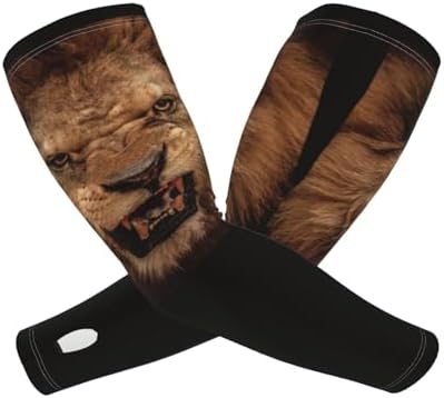 Lion Arm Sleeves Mens Arm Cover Sleeves Gardening Sleeves Men Cooling Arm Sleeves for Sports Hiking Outdoor