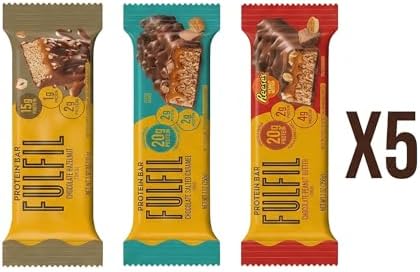 Fulfil Protein Bar Variety Pack (15 Count) – Chocolate Hazelnut, Chocolate Salted Caramel & Chocolate Peanut Butter – High Protein Snack Bars for On-the-Go Energy, Workout Recovery & Healthy Snacking