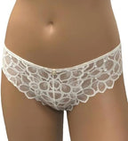 Panache Women's Allure Brazilian Panties with Lace Detail, Keyhole Back, and Gold Ring Accent