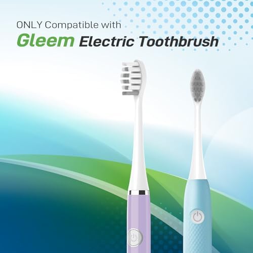 Toothbrush Heads Replacement Compatible with Gleem Electric Toothbrush - Brush Heads Refills Compatible with Gleem, White, 10 Count