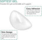 Dr.Pedi Transparent Adhesive Arch Pad Arch Support 6 Pairs Gel Insole for Flat Foot Women & Men, Adhesive Foot Insert for Shoes, Sandals, Flip Flops Plantar Fasciitis