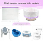 Commode Liners with Absorbent Pads, 100 Count Lavender Scented Bags and 100 Commode Pads, Leak-Proof & Extra Thick, Disposable, Universal Fit for Bedside Commode, Portable Toilet Chair