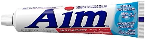 Aim Cavity Protection Anticavity Fluoride Toothpaste, Ultra Mint Gel, 6 Ounce - Pack of 6