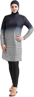 Dalaura Muslim Burkini Swimsuits for Women 3-Piece Set with Hijab – Full Coverage Modest Swimwear for Women