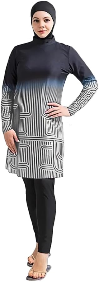 Dalaura Muslim Burkini Swimsuits for Women 3-Piece Set with Hijab – Full Coverage Modest Swimwear for Women