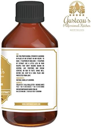 Gusteau's - Clear Vanilla Flavor Bakery Emulsion, 4 fl oz (100ml) Alcohol Free, Sugar Free, Kosher (Vanilla)