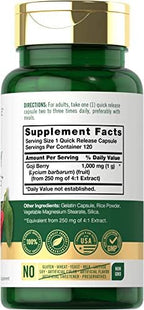 Carlyle Goji Berry | 120 Capsules | Formulated with Wolfberry Extract | Non-GMO & Gluten Free Supplement